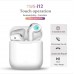 i12s Bluetooth Wireless Headphone with Mic and Touch Sensor Bluetooth Headset  (White, True Wireless)